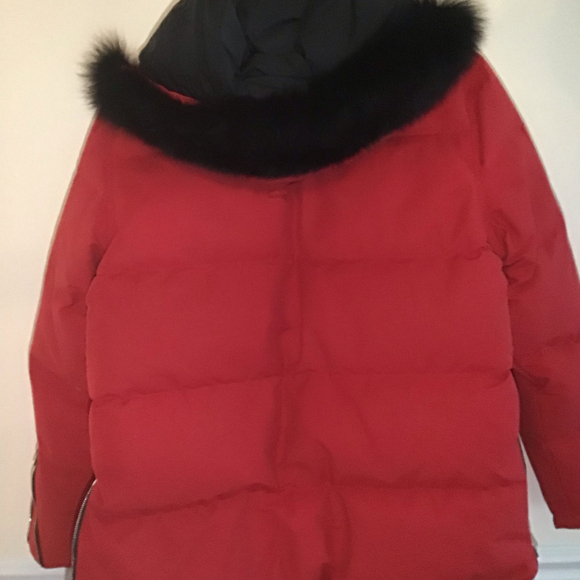 NWT Moose Knuckles Canada Down Filled Hoodie Fur Red/black Womens XXL - Picture 6 of 6